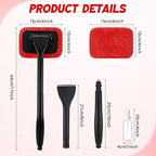 8 Pcs Car Windshield Cleaner Tool Kit with Removable Handle, Microfiber Towel Pads, Brush, Empty Spray Bottle for Auto Glass Wiper Suvs Rvs & Home Windows(Red)
