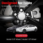4 Pack Car Wheel Center Hub Cap Kit with 22 Lug Nut Covers, 2.2 in (56mm) Wheel Rim Covers Center Hubcaps for Model 3 / Model Y, Glossy Silver Exterior Decoration Accessories for Tesla