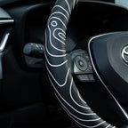 Topography Steering Wheel Cover Auto Leather Steering Wheel Protector, Anti-Slip, Breathable, Absorbing Sweat, Universal Topography Car Accessories 14.5–15 inch,Fit for Most Car, Trucks, SUV