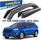 Goodyear Shatterproof in-Channel Window Deflectors Compatible with Ford Edge 2015-2024, Rain Guards, Window Visors for Cars, Car Accessories, 4 pcs - GY003464