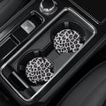 4 Pack Snow Leopard Print Car Coasters, 2.75inch Neoprene Cup Pad Mat for Cup Holders