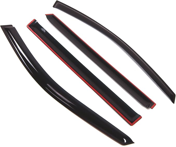 WD2-312 Dark Smoke 4 Pcs Set Window Visor (Outside Mount) Deflector Rain Guard Compatible with 1999-2007 Mazda MPV