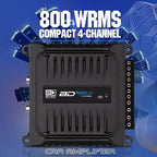 Banda Audiopart BD-800.4, Full Range 4 Channel Car Audio Amplifier - 800W RMS at 2 Ohm, Multi-Speaker Systems, Compact Design for Door Speakers