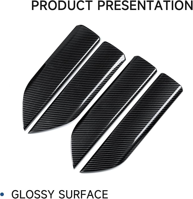 Car Inner Door Handrail Handle ABS Carbon Fiber Sticker Cover Interior Trim for 2019-2025 Chevy Silverado | for 2019-2021 GMC Sierra 1500 2500 3500 HD Decal Accessories （Crew Cab, Style A