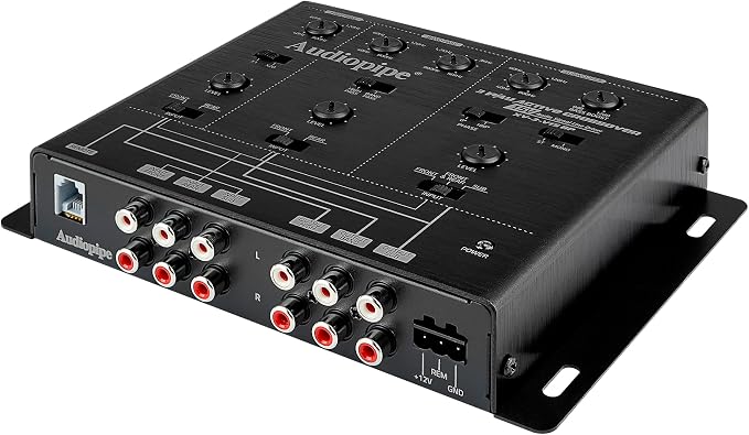 3-Way Active Crossover with Bandpass Filter (XV-3-V15BP), Multiplier Switch, Compact, Power LED Indicator, Subwoofer Bass Boost, Custom Installation, Remote Bass Knob