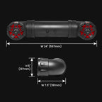 UTV4BRGB ATV Sound System - 4 Inch Speakers, Tweeters, IPX5 Weatherproof, Bluetooth, Built-in Amplifier, Multi-Color Illumination