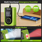 Tire Inflator Portable Air Compressor Cordless, LED Digital Display & Auto Shut-Off, 5 Modes, 150 PSI Air Pump for Car, Balls, Bike, Motorcycle, with Pressure Gauge & Accessories Included, Green