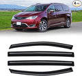 Rain Guards for 2017-2026 Chrysler Pacifica, Out-Channel Window Visor Shields Vent Deflector Shade Wind Dark Smoke 2018 2019 2020 2021 2022 2023 2024 18 19 20 21 22 23 24, Tape-On Outside-Mount, 4PCS