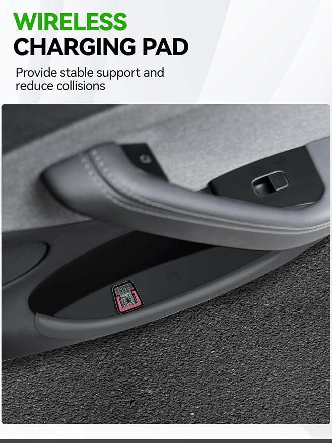 4PCS Door Side Storage Box Full-Wrap Pocket Liner compatible with 2026 2025 Tesla Model Y Juniper Accessories TPE Front and Rear Full Cover Door Side Organizer Tray(Not fit Standard & YL)