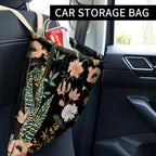 Car Trash Can, Cute Car Trash Bag, Hanging Car Organizer and Storage Bag, Trash Bin for Car Accessories, Vehicle, Travelling, Camping Cute Dark Flower