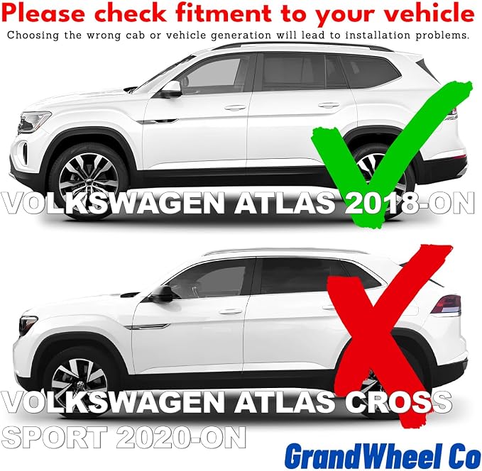 GrandWheel Window Deflectors Smoke Tinted in-Channel Side Window Vent Visor Deflectors Rain Guards Compatible with Volkswagen (VW) Atlas 2018-2026 - 4pcs. GW0800