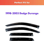 KPY Rain Guards Fit for 1998-2003 Dodge Durango, Out-Channel Window Visors Vent Wind Deflectors 4PC, Car Accessories for 98-03 Durango