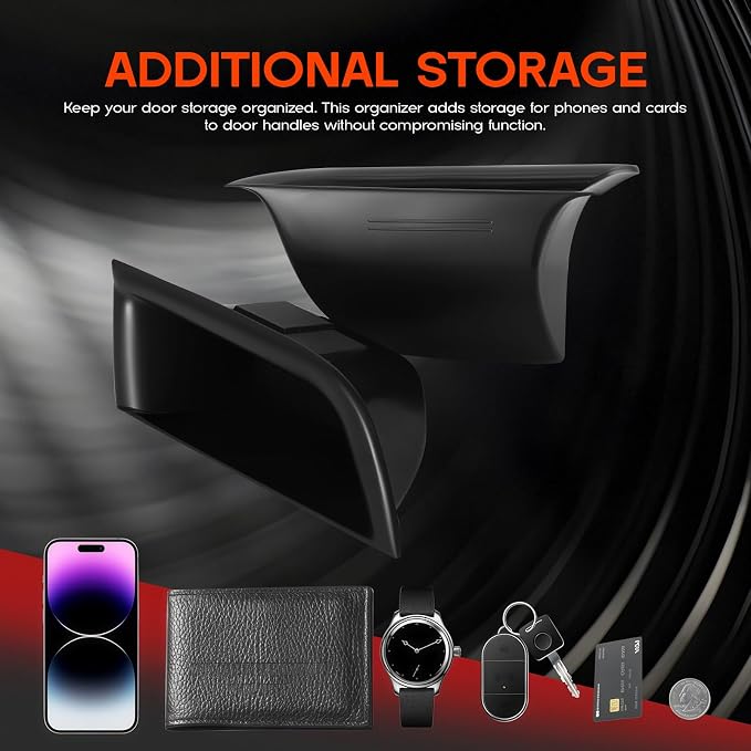for Kia Sorento 2016-2020 Front Door Storage Box Door Side Organizer Tray Door Pocket Insert Tray Door Armrest Organizer Container Inner Door Handle Tray for Kia Sorento Accessories (2-Pack)