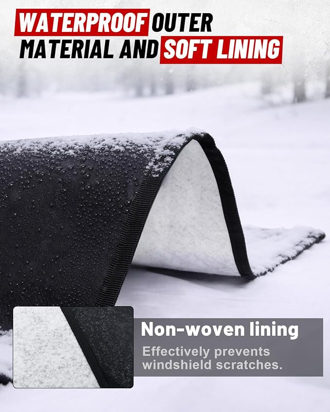 UTV Windshield Snow Cover Compatible with Cfmoto Uforce 1000/1000 XL 2019-2025 and U10 Pro, Waterproof Transport Windshield Protector for Ice and Snow (Black)