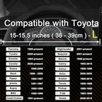 Customized Auto Car Steering Wheel Cover for Toyota Tundra Tacoma 4runner 15-15.5inches (Black-Large Size)