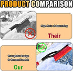 27" Snow Brush and Ice Scrapers for Car Windshield and Window, Detachable Winter Snow Remover Ice Shovel Tool with Ergonomic Foam Grip & No Scratch Bristles, Car Accessories for Truck SUV (Red)