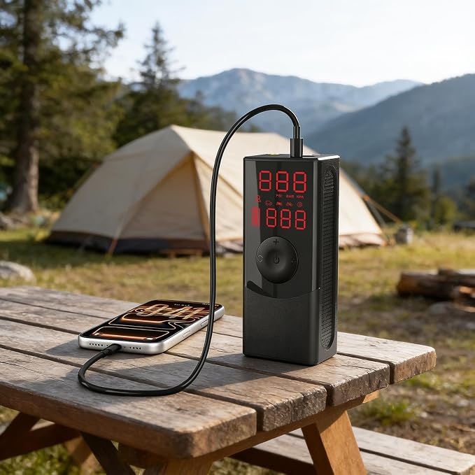 Tire Inflator Portable Air Compressor, Brighter LED Light & Auto-Shut Off, Dual Power 9000mAh Faster Tire Inflator, 150PSI Cordless Air Pump,for Car Tires, Motorcycle, Bicycle, Ball