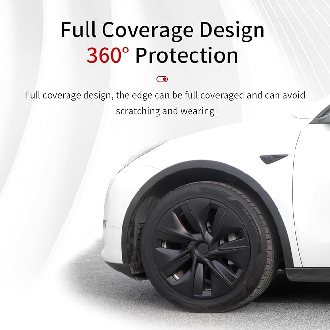 Wheel Cover for Tesla Model Y(2020-2024) 4PCS Hubcaps for Tesla Wheel Cover Model Y 19inch Rim Full Cover Hubcaps Accessories (Gemini Style, 19 inch)