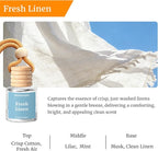 Car Air Freshener 2 Pack, Hanging Car Aroma Diffuser - Fresh Linen Fragrance Oil Air Diffuser for Car, Closet, Long Lasting Refreshing Fragrance Gift, Pack of 2