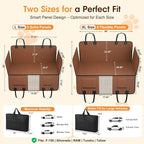 XL Hard Bottom Dog Car Seat Cover for Back Seat, 58"x69" Waterproof PU Leather Hammock with Side Flaps, Non-Slip Protector for Full-Size Trucks & SUVs, Supports Up to 450 lbs – Brown