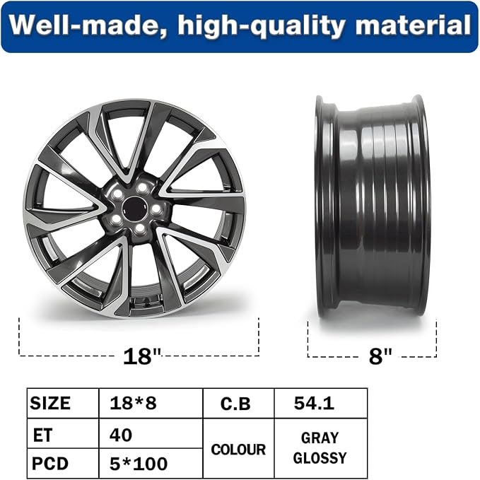 New 18x8" 18 Inch Premium Aluminum Alloy Wheel Rim Fits for Toyota Corolla 2019-2024 OEM Design, Alloy Replacement Wheel, Super Duty Car Rims Replacement, OE Stock Specs