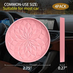 ME.FAN Car Coasters for Cup Holders [4 Pack] - 2.75In Silicone Auto Mug Mats - Universal Non-Slip Recessed Car Interior AccessoriesPink