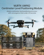 MJ GPS RTK Module, Centimeter-Level high-Precision Tracker, All-Constellation(GPS/BDS/GLONASS/Galileo/QZSS) GNSS Receiver, Real-time Positioning of Vehicles and GPS surveys (MJRTK-UM982)