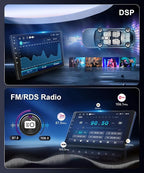5Ghz WiFi Car Radio Stereo for Mercedes Benz Smart Fortwo 2011-2015, 9" Touch Screen/Android 15/Wireless CarPlay/Android Auto/DSP EQ/GPS Navigation/Bluetooth/FM/RDS/SWC/HD Backup Camera 2+64G