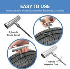 Universal Tire Repair Kit, Heavy Duty Car Emergency Tool Kit for Flat Tire Puncture Repair, 36 Pcs Value Pack, Tire Plug Kit fit for Autos, Cars, Motorcycles, Trucks, RVs, etc.