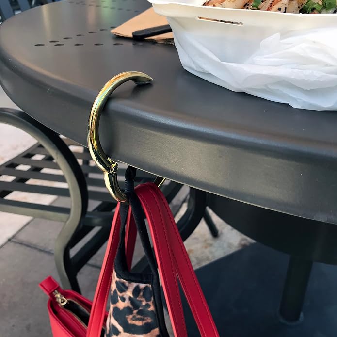 Bag Hanger Collection, The Ring that Opens into a Hook, Auto Closes | Holds 15 kg, Needs only 10mm to Hang a Hand Bag, Easy to Use with One Hand, The Instant Bag Hanger, 3 yr Warranty
