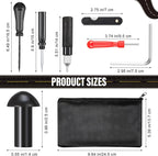 19 Pcs Tire Repair Kit Mushroom Plug Set, Heavy Duty Tubeless Tire Puncture Repair Tool Kit for Cars, Trucks, Motorcycles & ATV, Emergency Roadside Flat Fix Set with Portable Storage Pouch