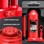 8 Ton / 16000 lbs Lifting Automotive Welded Hydraulic Bottle Jack for Car SUV Pickup Truck, Auto Repair, with Manual Handle & Carrying Storage Case, Red