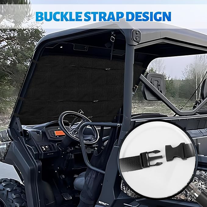 Silver UTV Windshield Snow Cover Compatible with Polaris Ranger XP 1000 2017-2026 (Not RZR) & Can-Am Defender 2016-2026, Transport Windshield Protector for Ice and Snow