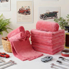 30 Pcs 16 x 16 Inch Edgeless Microfiber Plush Towels for Cars Detailing Drying Wash Polishing Absorbent Cleaning Cloths, 500 GSM(Vivid Red)