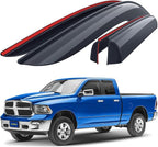 Goodyear Shatterproof Window Deflectors for Trucks Dodge Ram 1500 2009-2018 Quad Cab, Tape-on Rain Guards, Window Visors, Vent Deflector Visor, Truck Accessories, 4 pcs. - GY008701