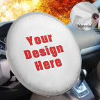 Custom Steering Wheel Sunshade Cover with Your Image, Anti-Heat Cloth Car Steering Wheel Cover Novelty Steering Wheel Accessories for SUV Truck Van Sedan