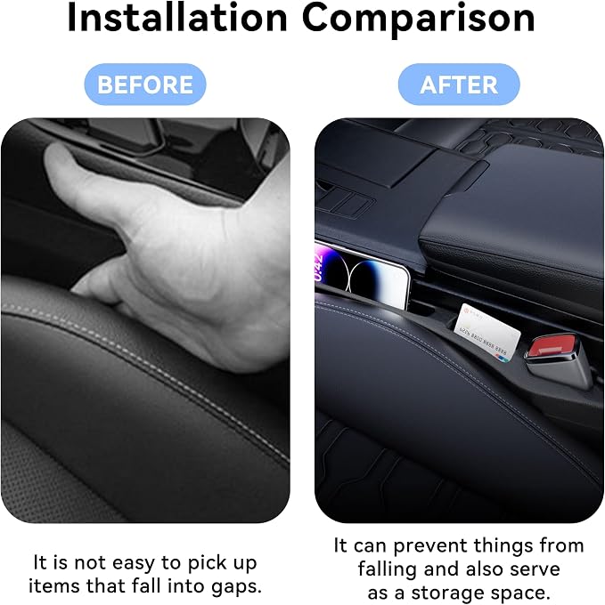 2PCS Car Seat Gap Filler Organizer,Multifunctional Car Gap Filler Organizer Storages Function ,Universal Console Catcher Between Seats Cars Interior Accessories (Red)