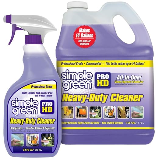 Pro HD Purple Concentrated Cleaner & Degreaser - Heavy Duty, Professional, Automotive, Restaurant, Grills, Ovens (32 oz Spray @Heavy Strength and 1 Gal Concentrate Refill)
