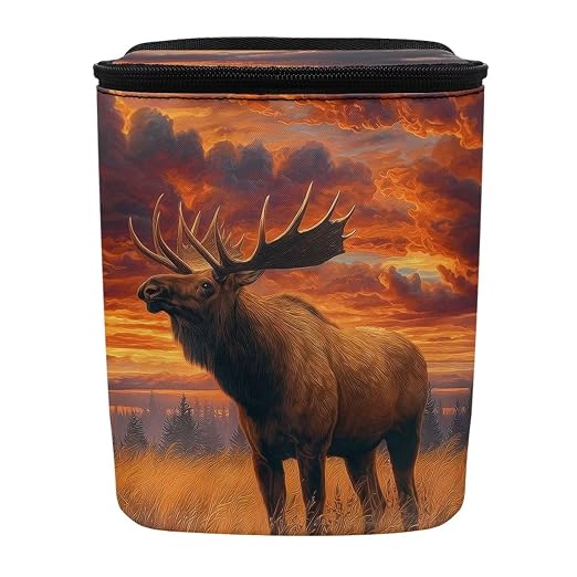 Forest Elk Cloud Print Car Trash Can with Lid, Leak Proof Auto Trash Bag Hanging Vehicle Garbage Can Multipurpose Storage Container for Back Seat Road Trip