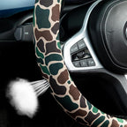 Army Camo Steering Wheel Cover Auto Steering Wheel Protector, Anti-Slip, Breathable, Absorbing Sweat, Universal Camo Car Accessories 14.5–15 inch,Fit for Most Car, Trucks, SUV