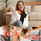 2PC Women Men Heated Scarf,Portable Heating Pad with 5000mAh Power Bank,Rechargeable Fast Heated Neck Wrap with 3 Temperature Settings,Electric Neck Heating Scarves for Office Outdoor Winter Warm Gift