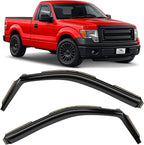 Voron Glass in-Channel Extra Durable Rain Guards for Trucks Ford F-150 2009-2014 Regular Cab, Window Deflectors, Vent Window Visors, 2 Pieces - 210016