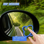2PCS Car Fan Shaped Blind Spot Mirrors, HD Glass Wide Angle Car Side Mirrors with Housing, Self-Adhesive Adjustable Convex Rearview Mirror, Vehicle Parking Safety Accessories (Black)