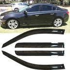 4pcs Original Shatterproof Rainproof Side Window Wind Deflectors for 2011-2015 Chevy Cruze,Outside Mount Rain Guard Sets,Nice Looking Window Visors for Cars,Vent Deflector for Cruze 11-15 94611