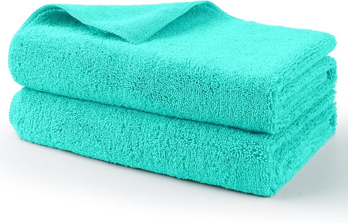 Professional Large Microfiber Car Drying Towels 2 Pack, Lint Free, Scratch Free, Highly Absorbent Drying Towel for Cars, SUVs, RVs, Trucks, and Boats,31" x 24",Green