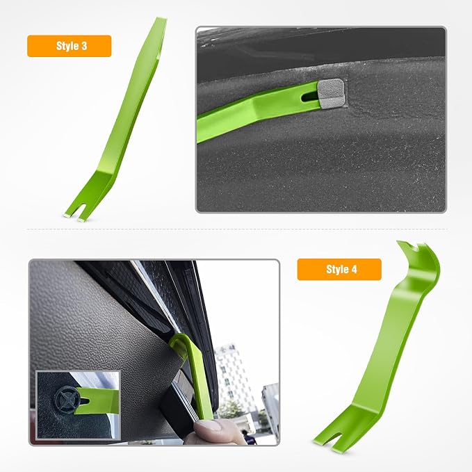 5PCS Auto Trim Removal Tool Kit No-Scratch Removal Tool Kit for Car Audio Dash Panel Window Molding Fastener Remover Tool Kit-Green