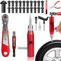 Tubeless Tire Puncture Repair Kit with Mushroom Plug, Repairs punctures and Flat Tires for Motorcycles, Cars, Trucks, ATVs and Tractors