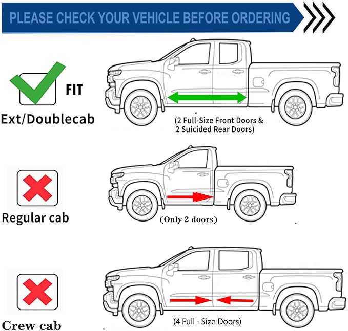 Window Visors rain Guards Vent Wind Deflectors for 14-18 Chevrolet Silverado & GMC Sierra 1500 2500HD 3500HD Double/Ext. Cab, 4pcs