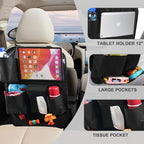 XDV Car Seat Organizers,Multi-functional Back Seat Protectors, Storage Pouches, Child kicking prevention and Tray Holders Kick Mats Back (for Cars, Kids,and Rear Seats) (Black, 2 Pack)