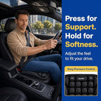 Car Seat Cushion for Long Drives, Pressure Relief Seat Pad with Built-in Pump, Adjustable Air Cell Cushion for Truck Drivers, SUV, Office Chair and Wheelchair